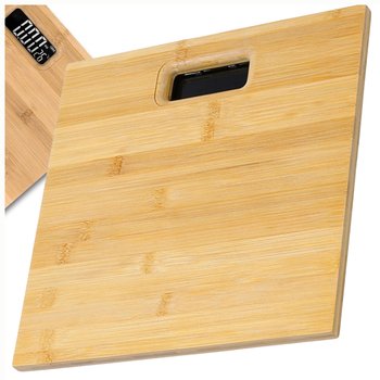 Waga Łazienkowa Elektroniczna Wyświetlacz Lcd Termometr Bambusowa Max 180Kg - MFINDS