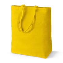 WAKACYJNA TORBA BAWEŁNIANA 45x10x65cm ŻÓŁTA 220g DŁUGI UCHWYT ZAKUPOWA EKO