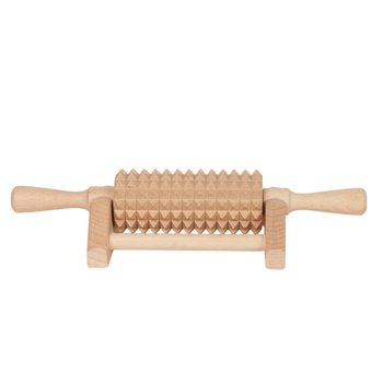 Wałek drewniany masażer ze stojakiem - Wygodne i ergonomiczne narzędzie do masażu stóp oraz całego ciała - Woodcarver