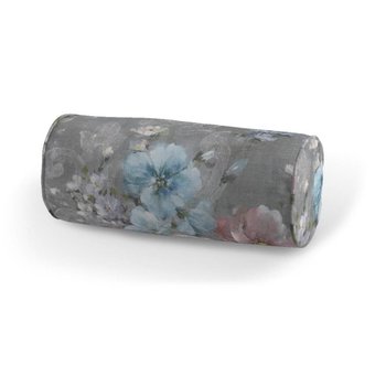 Wałek prosty DEKORIA Monet, szary, niebieskie i różowe kwiaty, 40x16 cm - Dekoria