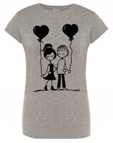 Walentynki T-Shirt damski Para Serce r.M