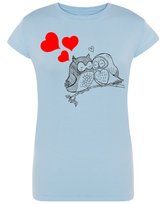 Walentynkowy T-Shirt damski nadruk Sówki S