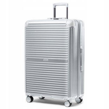 Walizka Duża Podróżna Twarda Aluminiowe Narożniki Srebrna PUCCINI PC034A-4C - PUCCINI
