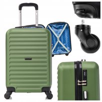 WALIZKA KABINOWA PODRÓŻNA NA KÓŁKACH WYPINANE KÓŁKA 18" ABS ATENY GREEN Verus by Vip Collection