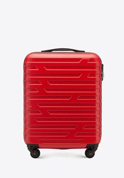 Walizka kabinowa z ABS-u w geometryczny deseń czerwona - WITTCHEN