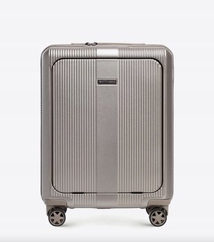 Walizka kabinowa z polikarbonu z kieszenią na laptopa 15" szampańska - WITTCHEN