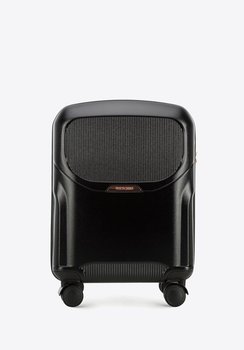 Walizka kabinowa z polikarbonu z suwakiem w kolorze różowego złota czarna - WITTCHEN