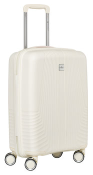 Walizka podróżna ABS twarda kabinowa mała na kółkach Ryanair Peterson mocna beżowa - Peterson
