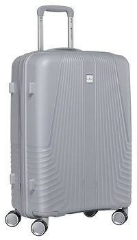 Walizka podróżna na kółkach duża twarda ABS bagaż mocna premium Peterson szara - Peterson