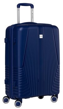 Walizka podróżna twarda ABS na kółkach średnia bagaż mocna premium Peterson granatowa - Peterson