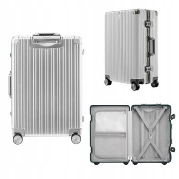 Walizka średnia NINETYGO All-round Guard 66,6cm srebrna zamek TSA - NinetyGo