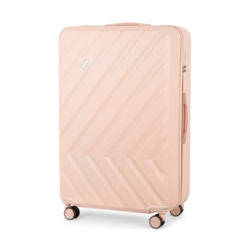Walizka średnia podróżna M łososiowa bagaż 24" ABS twarda na kółkach lekka - Solier