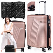 WALIZKA ŚREDNIA PODRÓŻNA na kółkach BAGAŻ z ABS mocna SZYFR XL Sapphire DUO