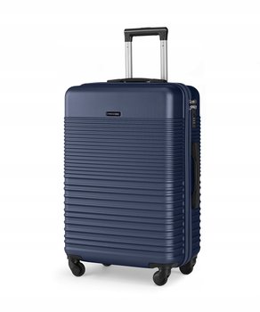 Walizka Średnia Podróżna Twarda ABS PUCCINI Granatowa Na Kółkach ABS028B-7A - PUCCINI