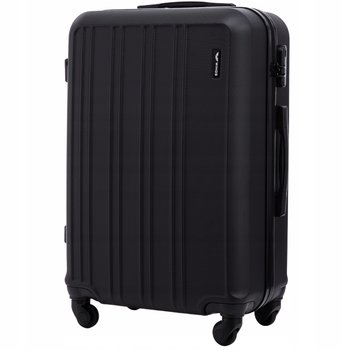 WALIZKA XL CZARNA na 4 kółkach ŚREDNIA TWARDA zamek szyfrowy SAMOLOT WINGS - Wings