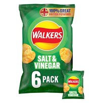 Walkers Salt & Vinegar chipsy ziemniaczane o smaku soli i octu 6x25 g Walkers