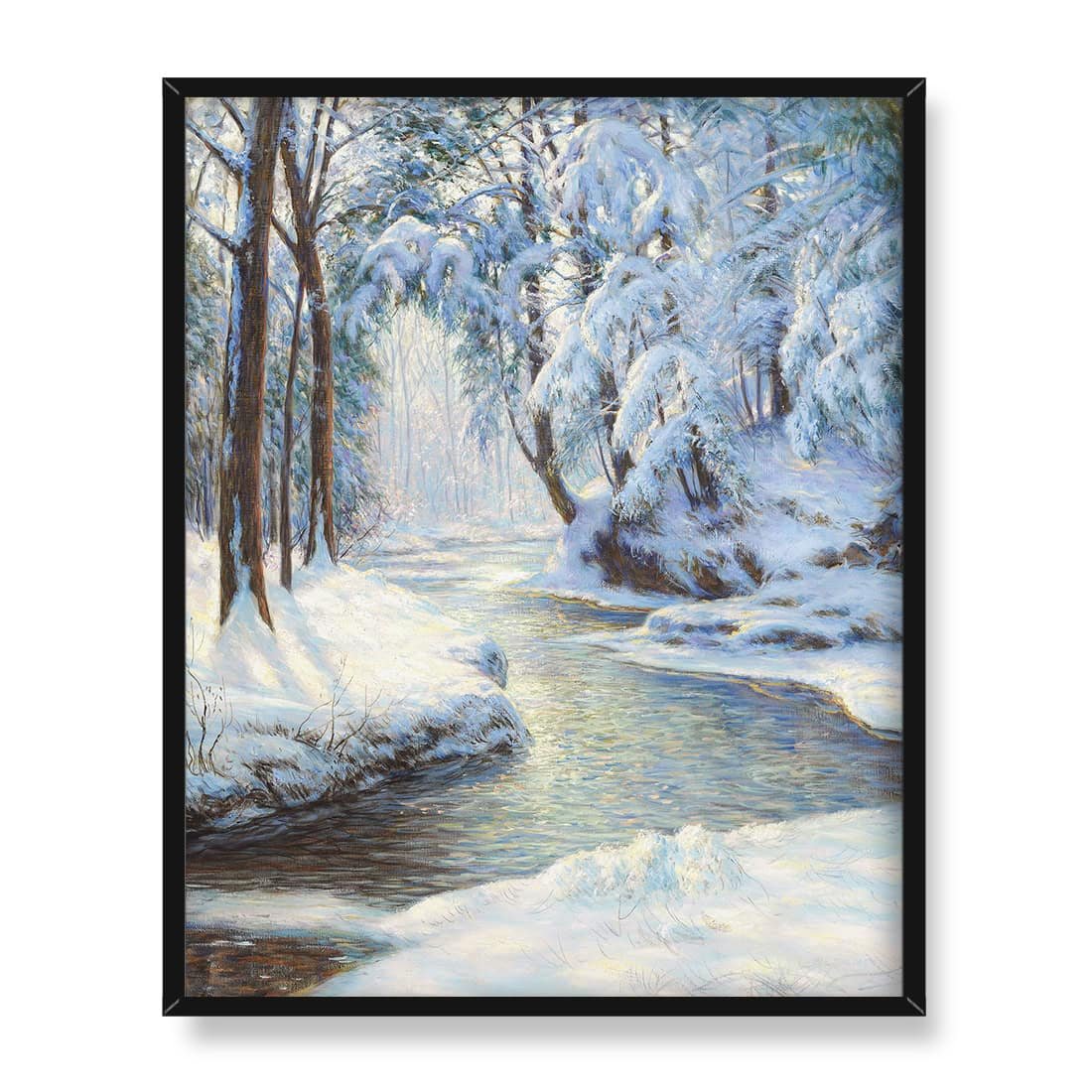 Walter Launt Palmer Zimowy pejzaż 2 40×50 W RAMIE - ANTYKWARIAT 