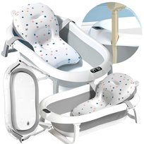 Wanienka składana dla dzieci silikonowa z termometrem dziecięca z poduszką