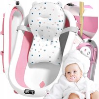 Wanienka składana dla dzieci silikonowa z termometrem dziecięca z poduszką