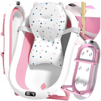 Wanienka składana dla dzieci silikonowa z termometrem dziecięca z poduszką - Lewer