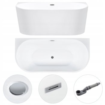 WANNA WOLNOSTOJĄCA PRZYŚCIENNA 170X80 BIAŁA AKRYLOWA UNIWERSALNA + SYFON - SEVANTE