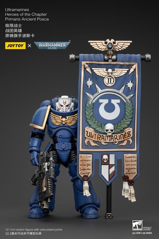 JOYTOY Warhammer 40k Action Figure 1/18 – Primaris Ancient Posca – Ultramarines – Collezionabile Altamente Dettagliato, 12 Cm, Regalo Per Adulti - 3