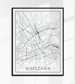 WARSZAWA plakat mapa czarno-biała plan 40x30 cm A3, 2 - Inny producent
