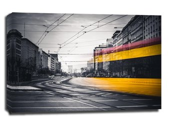 Warszawa Tramwaj na Marszałkowskiej - obraz na płótnie 70x50 cm - Galeria Plakatu