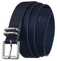 Wąski pasek damski do spodni PETERSON elegancki srebrna klamra casualowy do sukienki klasyczny granatowy