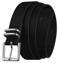 Wąski pasek damski PETERSON klasyczny srebrna klamra do spodni sukienki casual czarny