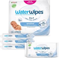 WaterWipes BIO Chusteczki nawilżane dla noworodków, 4x60szt.