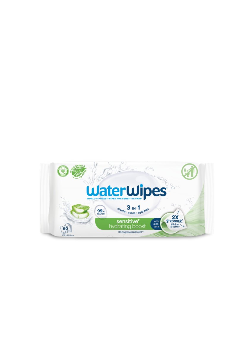 WaterWipes Chusteczki nawilżane 60szt. łagodzące z aloesem