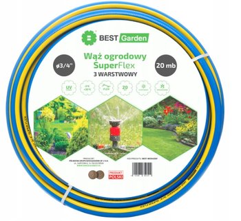 WĄŻ OGRODOWY 3/4” 20m SUPER FLEX BEST GARDEN - BEST