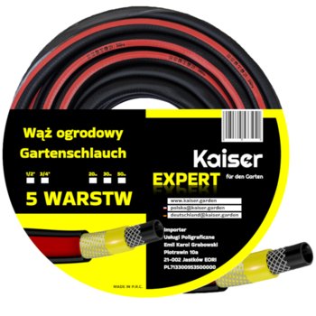 WĄŻ OGRODOWY 30M GUMOWY 3/4" CALA KAISER EXPERT 5 - WARSTWOWY ULTRA MOCNY - Kaiser