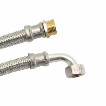 Wąż ze stali nierdzewnej 1/2 cala z kolankiem, do wody pitnej i instalacji sanitarnych - Klasebo