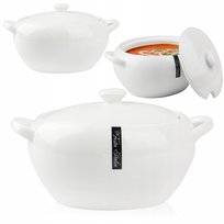 WAZA DO ZUPY BIAŁA 3,1L Z POKRYWKĄ WAZA DO ROSOŁU BARSZCZU BIAŁA PORCELANA