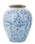 Wazon Ceramiczny Biały Blue Flowers Duży - MIA home