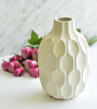 Wazon Ceramiczny Ornament Biały 26Cm - Tajemniczy ogród