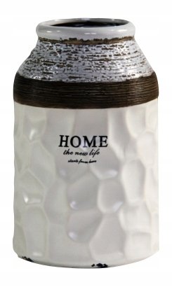 Zdjęcia - Wazon  Ceramiczny Ozdobny Biały Na Kwiaty Home