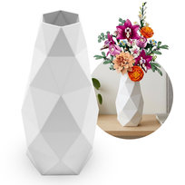 Wazon geometryczny biały 20cm na suche kwiaty i LEGO Botanicals inna (Inny)