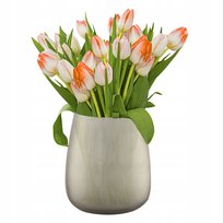 WAZON Na Kwiaty Bukiety BEŻOWY SATYNOWY Ozdoba Do Domu wys. 17 cm POLSKIE SZKŁO Zinnia Calm Nature Trend for Home