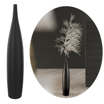 Wazon Podłogowy Czarny Wysoki Ceramiczny Sevilla - 70cm Matowy