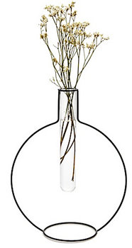 wazon Sylwetka XL 27 x 21,5 cm szkło/stal w kolorze czarnym - TWM
