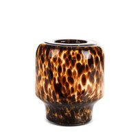 Wazon Szklany Lana 19X19X22 Czarny + Brązowy