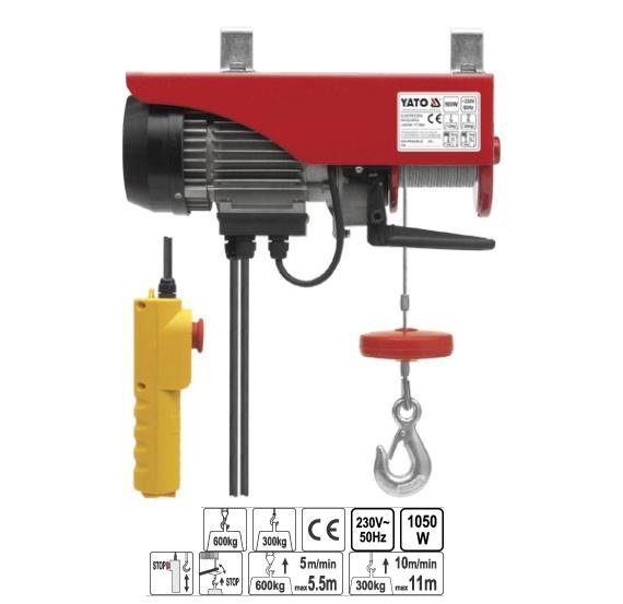 Wciągarka linowa YATO, 1050 W, 300-600 kg