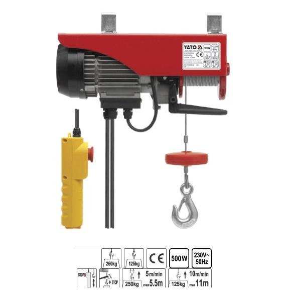 Wciągarka linowa YATO, 500 W, 125-250kg