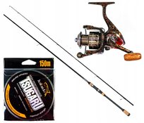 WĘDKA SPINNING MIKADO 2,1M + KOŁOWROTEK + PLECIONKA 150M Mikado