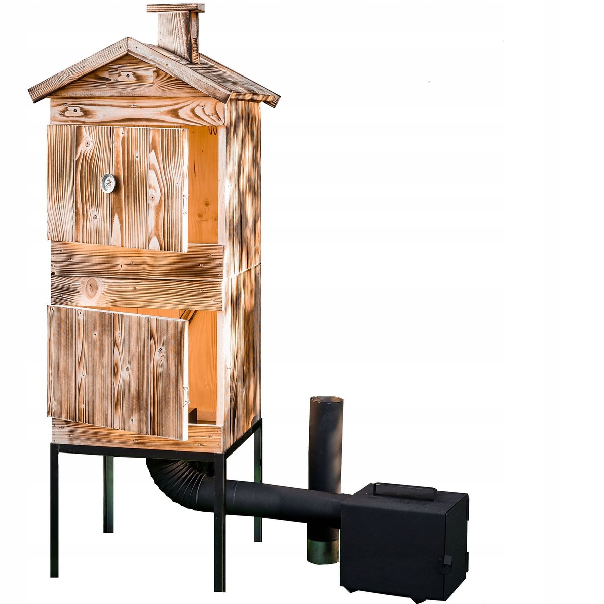 PanKornik Pankornik Wędzarnia Drewniana Ogrodowa Domowa Grill Palenisko Gotowy Zestaw Akcesoria