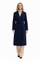 WEEKEND MAXMARA GRANATOWY PŁASZCZ WEŁNIANY Z PASKIEM I KLAPAMI 38 I1D Weekend MaxMara