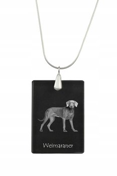 Weimaraner Kryształowy naszyjnik z psem grawer - Art-Dog